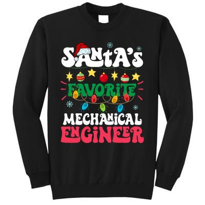 SantaS Favorite Mechanical Engineer Santa Hat Light Xmas Sweatshirt