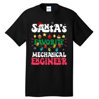 SantaS Favorite Mechanical Engineer Santa Hat Light Xmas Tall T-Shirt