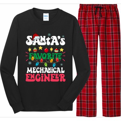 SantaS Favorite Mechanical Engineer Santa Hat Light Xmas Long Sleeve Pajama Set