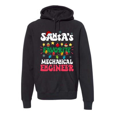 SantaS Favorite Mechanical Engineer Santa Hat Light Xmas Premium Hoodie