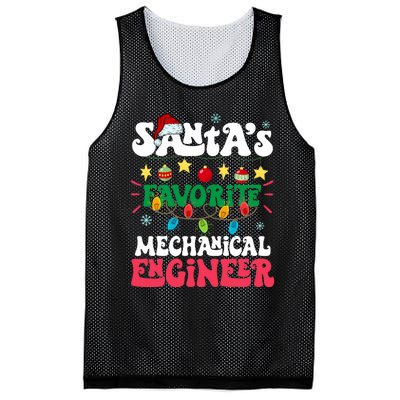 SantaS Favorite Mechanical Engineer Santa Hat Light Xmas Mesh Reversible Basketball Jersey Tank