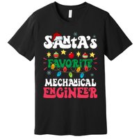 SantaS Favorite Mechanical Engineer Santa Hat Light Xmas Premium T-Shirt