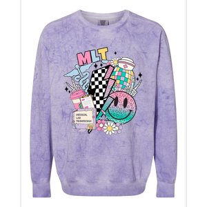 Smile Face Mlt Medical Laboratory Technician Stethoscope Colorblast Crewneck Sweatshirt