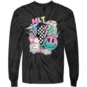 Smile Face Mlt Medical Laboratory Technician Stethoscope Tie-Dye Long Sleeve Shirt