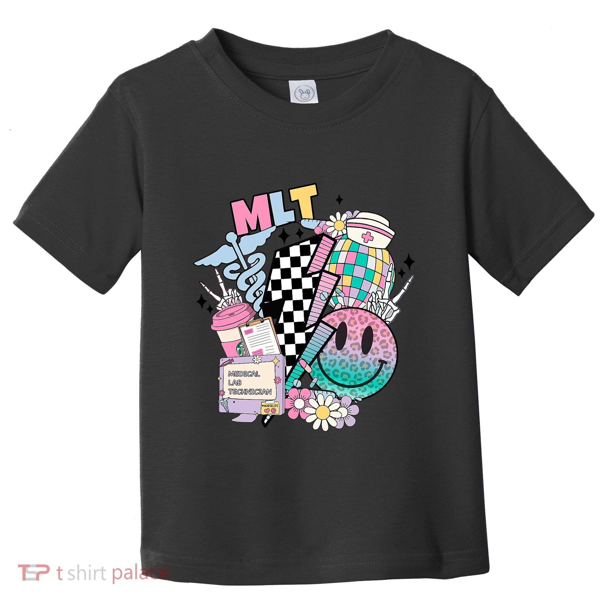 Smile Face Mlt Medical Laboratory Technician Stethoscope Toddler T-Shirt