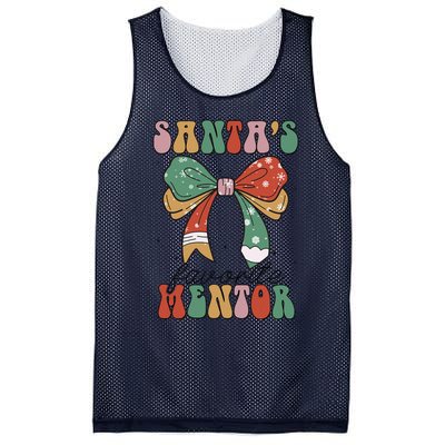 SantaS Favorite Mentor Coquette Bow Christmas Merry Xmas Mesh Reversible Basketball Jersey Tank