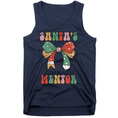 SantaS Favorite Mentor Coquette Bow Christmas Merry Xmas Tank Top