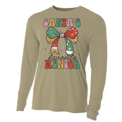 SantaS Favorite Mentor Coquette Bow Christmas Merry Xmas Cooling Performance Long Sleeve Crew