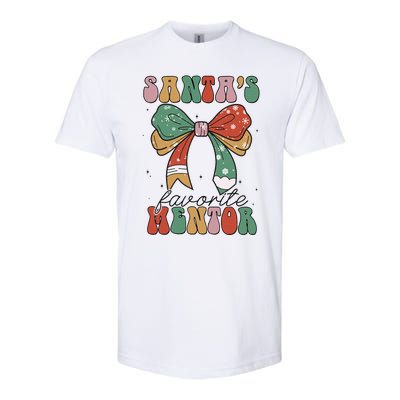 SantaS Favorite Mentor Coquette Bow Christmas Merry Xmas Softstyle CVC T-Shirt