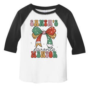 SantaS Favorite Mentor Coquette Bow Christmas Merry Xmas Toddler Fine Jersey T-Shirt