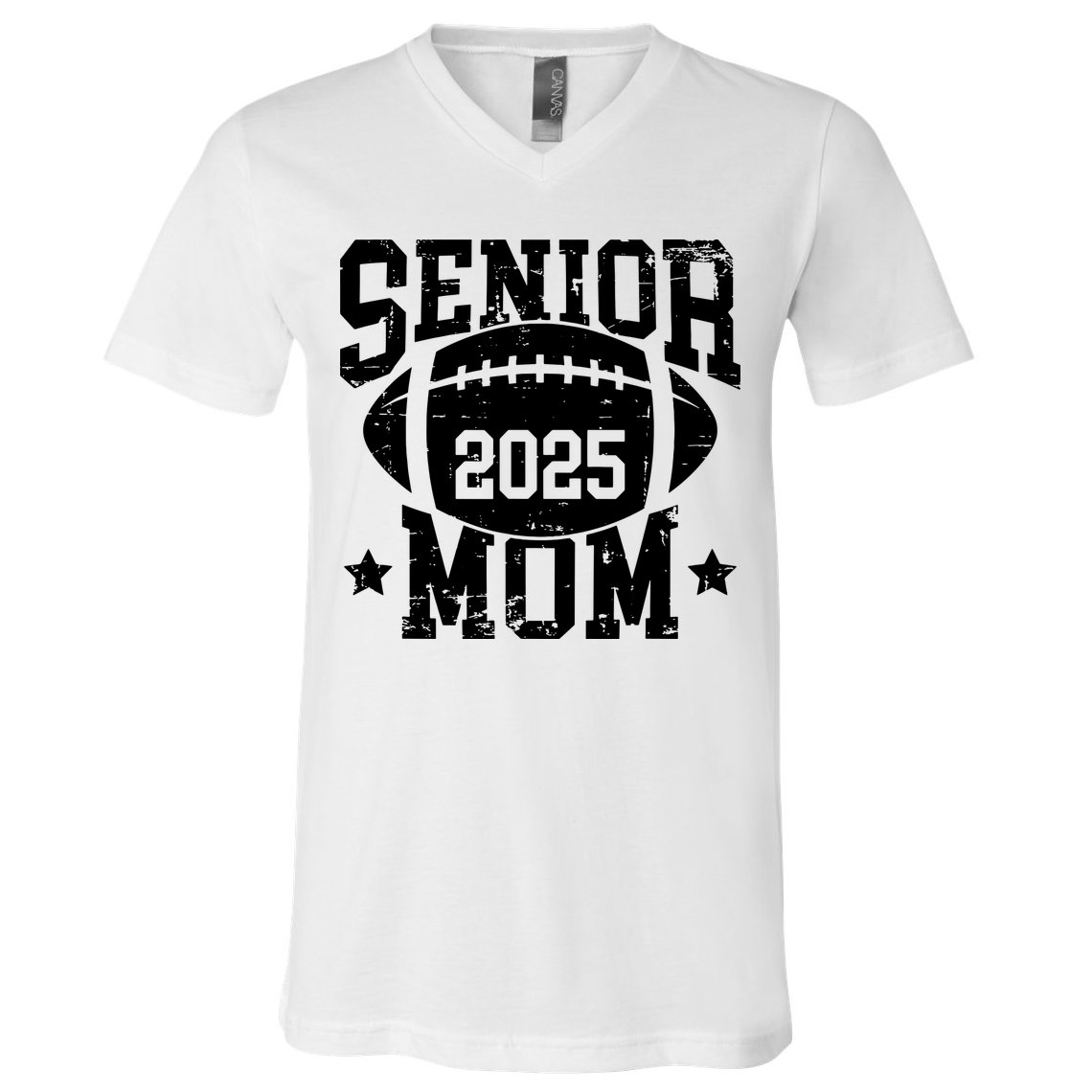 Senior Football Mom Graduation Class Of 2025 Senior 25 V-Neck T-Shirt
