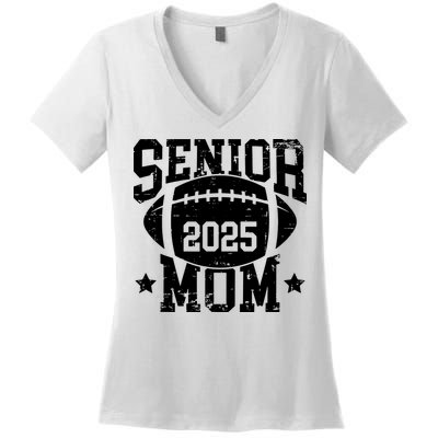 Senior Football Mom Graduation Class Of 2025 Senior 25 Women's V-Neck T-Shirt