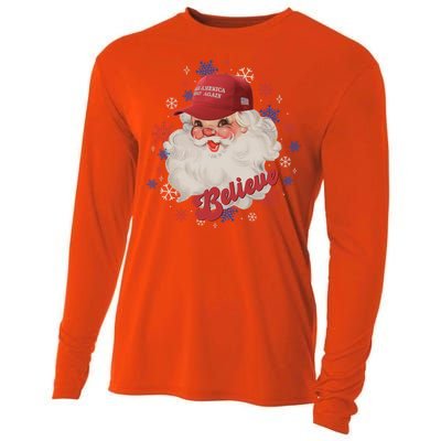 Santa Face Maga Trump Santa Hat Retro Make Christmas Great Gift Cooling Performance Long Sleeve Crew