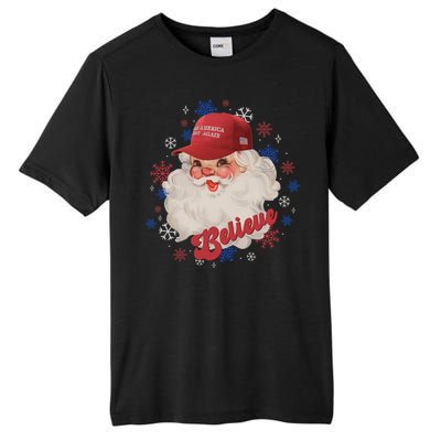 Santa Face Maga Trump Santa Hat Retro Make Christmas Great Gift Tall Fusion ChromaSoft Performance T-Shirt