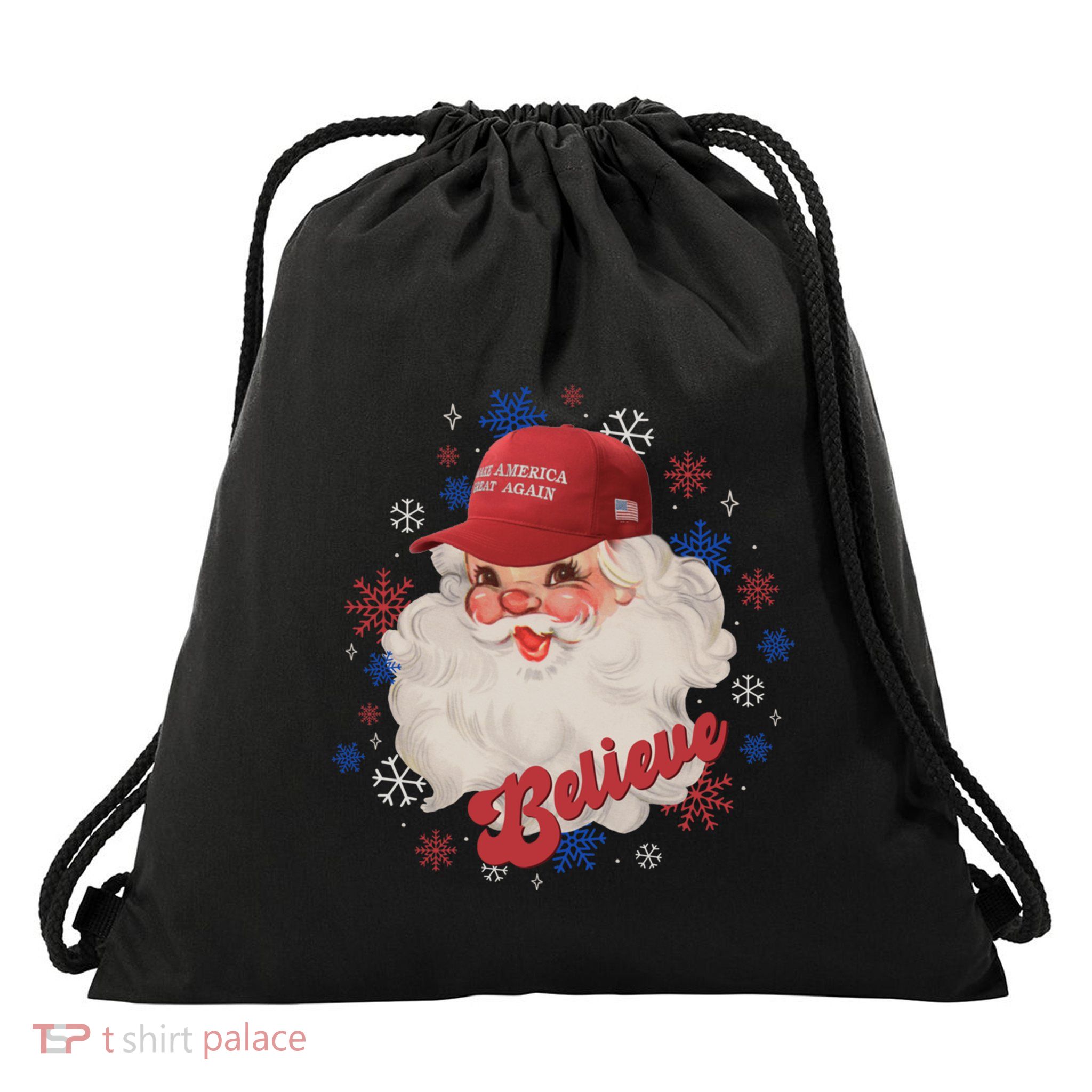 Santa Face Maga Trump Santa Hat Retro Make Christmas Great Gift Drawstring Bag