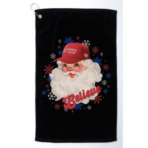 Santa Face Maga Trump Santa Hat Retro Make Christmas Great Gift Platinum Collection Golf Towel