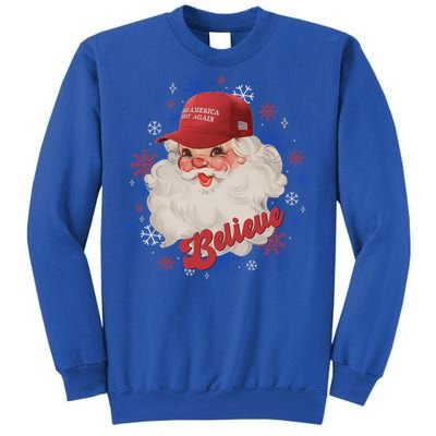 Santa Face Maga Trump Santa Hat Retro Make Christmas Great Gift Sweatshirt