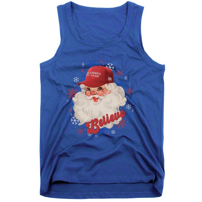 Santa Face Maga Trump Santa Hat Retro Make Christmas Great Gift Tank Top