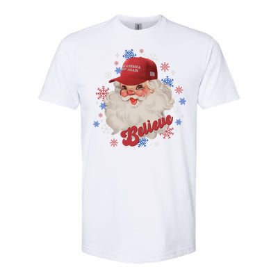 Santa Face Maga Trump Santa Hat Retro Make Christmas Great Gift Softstyle CVC T-Shirt