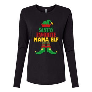 SantaS Favorite Mama Elf Christmas Matching Holiday Gift Womens Cotton Relaxed Long Sleeve T-Shirt