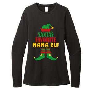 SantaS Favorite Mama Elf Christmas Matching Holiday Gift Womens CVC Long Sleeve Shirt