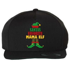 SantaS Favorite Mama Elf Christmas Matching Holiday Gift Wool Snapback Cap