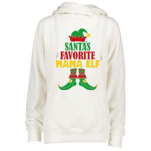 SantaS Favorite Mama Elf Christmas Matching Holiday Gift Womens Funnel Neck Pullover Hood