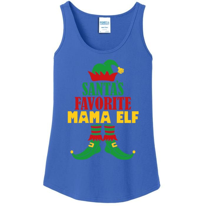 SantaS Favorite Mama Elf Christmas Matching Holiday Gift Ladies Essential Tank