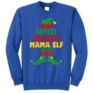 SantaS Favorite Mama Elf Christmas Matching Holiday Gift Tall Sweatshirt