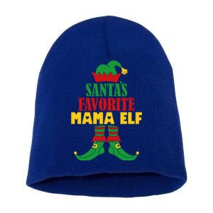 SantaS Favorite Mama Elf Christmas Matching Holiday Gift Short Acrylic Beanie