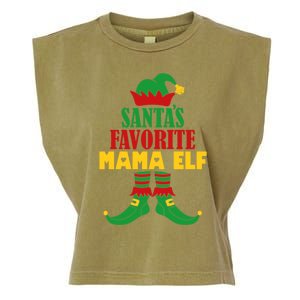 SantaS Favorite Mama Elf Christmas Matching Holiday Gift Garment-Dyed Women's Muscle Tee