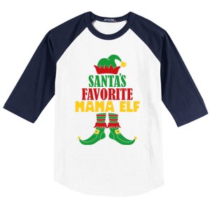 SantaS Favorite Mama Elf Christmas Matching Holiday Gift Baseball Sleeve Shirt