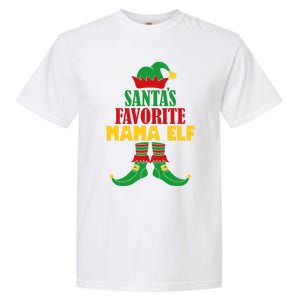 SantaS Favorite Mama Elf Christmas Matching Holiday Gift Garment-Dyed Heavyweight T-Shirt