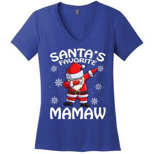 SantaS Favorite Mamaw Christmas Cute Gift Women's V-Neck T-Shirt