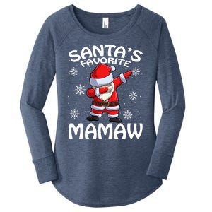 SantaS Favorite Mamaw Christmas Cute Gift Women's Perfect Tri Tunic Long Sleeve Shirt