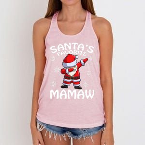 SantaS Favorite Mamaw Christmas Cute Gift Women's Knotted Racerback Tank