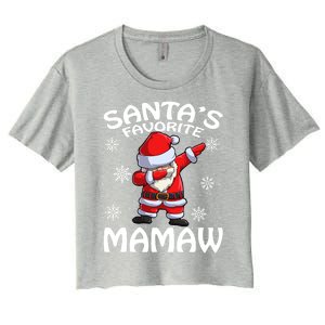 SantaS Favorite Mamaw Christmas Cute Gift Women's Crop Top Tee