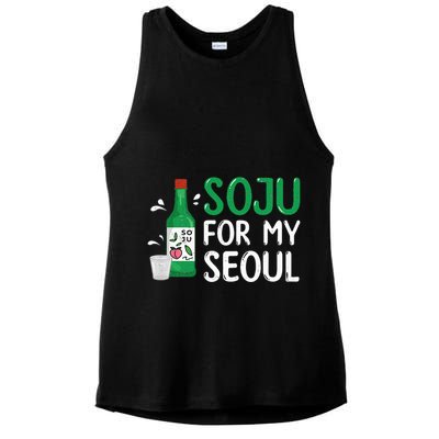 Soju For My Seoul Funny Soju Korean Liquor Drink Ladies PosiCharge Tri-Blend Wicking Tank