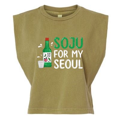 Soju For My Seoul Funny Soju Korean Liquor Drink Garment-Dyed Women's Muscle Tee