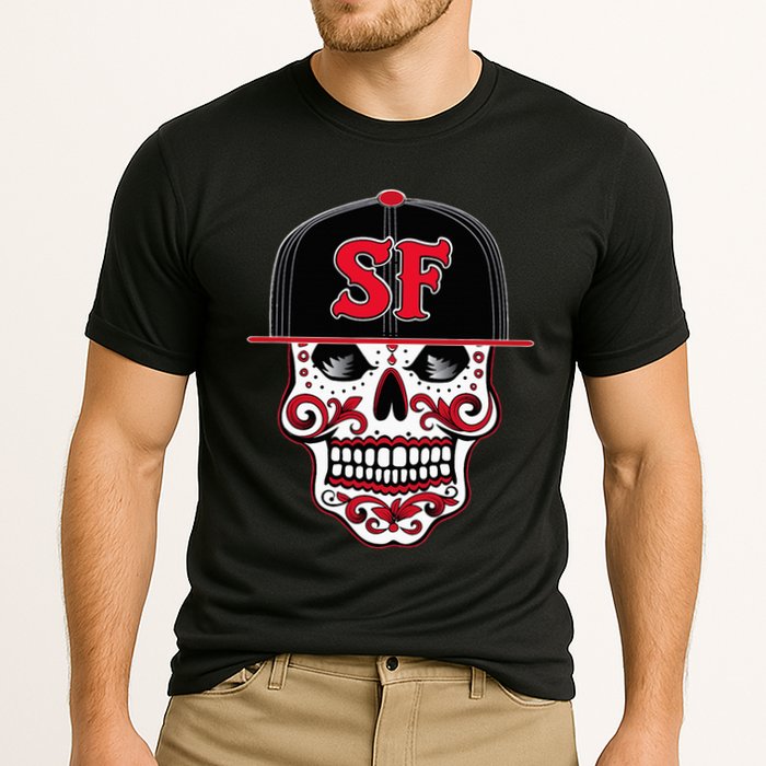 San Francisco Mexican Sugar Skull Design Bay Area Cooling Performance Crew T-Shirt