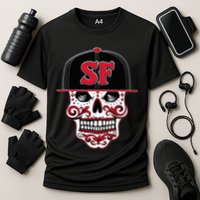 San Francisco Mexican Sugar Skull Design Bay Area Cooling Performance Crew T-Shirt