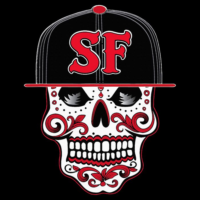 San Francisco Mexican Sugar Skull Design Bay Area Cooling Performance Crew T-Shirt