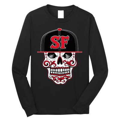 San Francisco Mexican Sugar Skull Design Bay Area Long Sleeve Shirt
