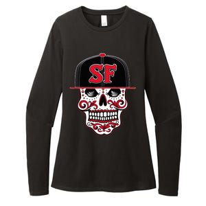 San Francisco Mexican Sugar Skull Design Bay Area Womens CVC Long Sleeve Shirt