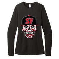 San Francisco Mexican Sugar Skull Design Bay Area Womens CVC Long Sleeve Shirt