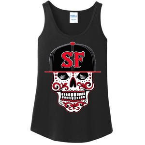 San Francisco Mexican Sugar Skull Design Bay Area Ladies Essential Tank