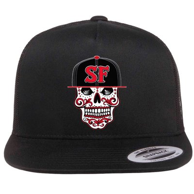 San Francisco Mexican Sugar Skull Design Bay Area Flatbill Hat