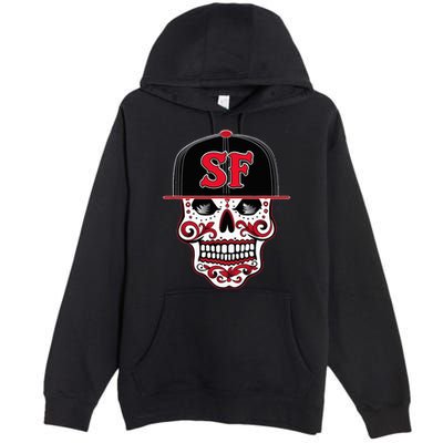 San Francisco Mexican Sugar Skull Design Bay Area Premium Pullover Hoodie
