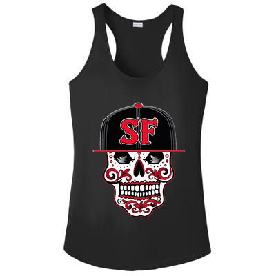 San Francisco Mexican Sugar Skull Design Bay Area Ladies PosiCharge Competitor Racerback Tank