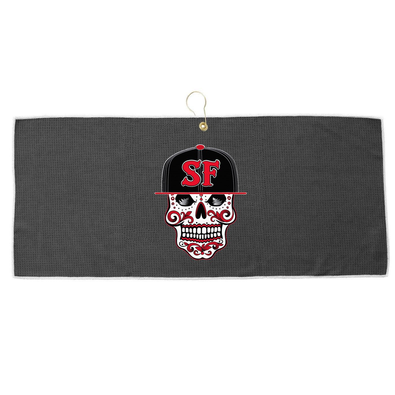 San Francisco Mexican Sugar Skull Design Bay Area Large Microfiber Waffle Golf Towel